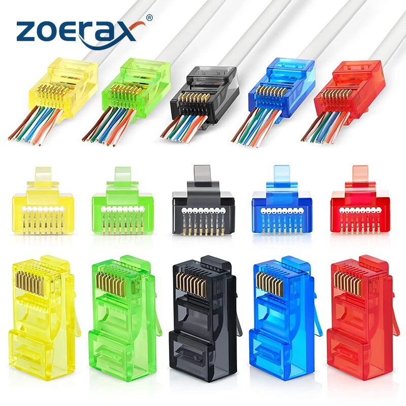 Rj45 Jack - 50PCS RJ45 Cat6 Pass Through Connectors,