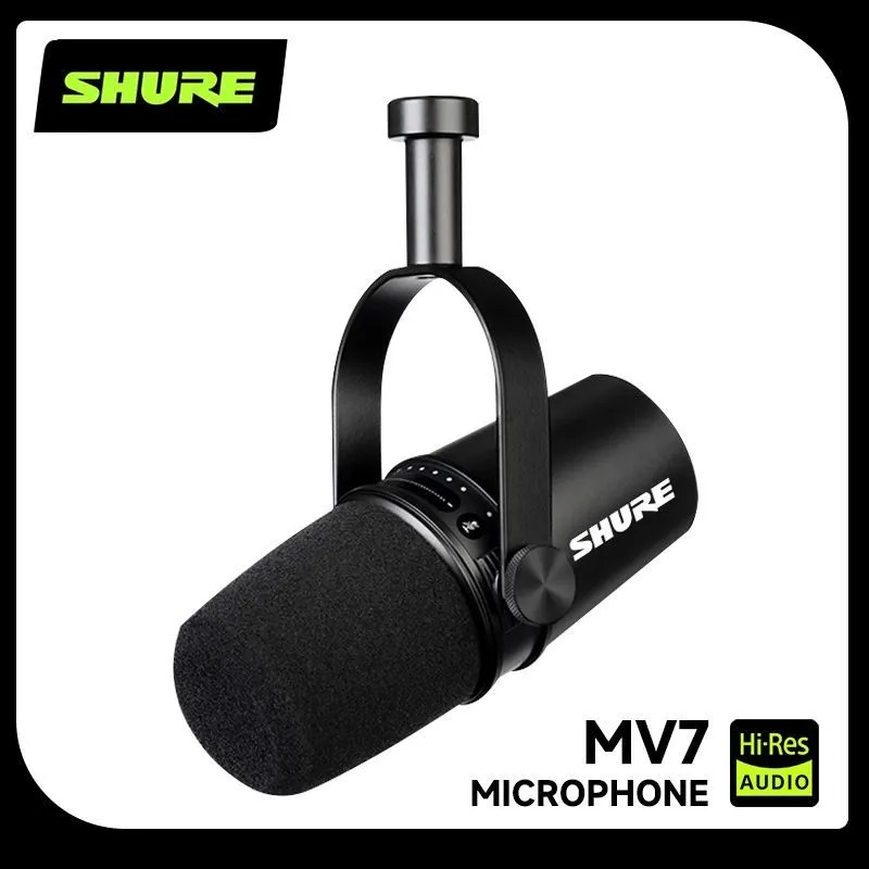 Usb Sound Card - Shure MV7 Hybrid USB/XLR Dynamic Microphone