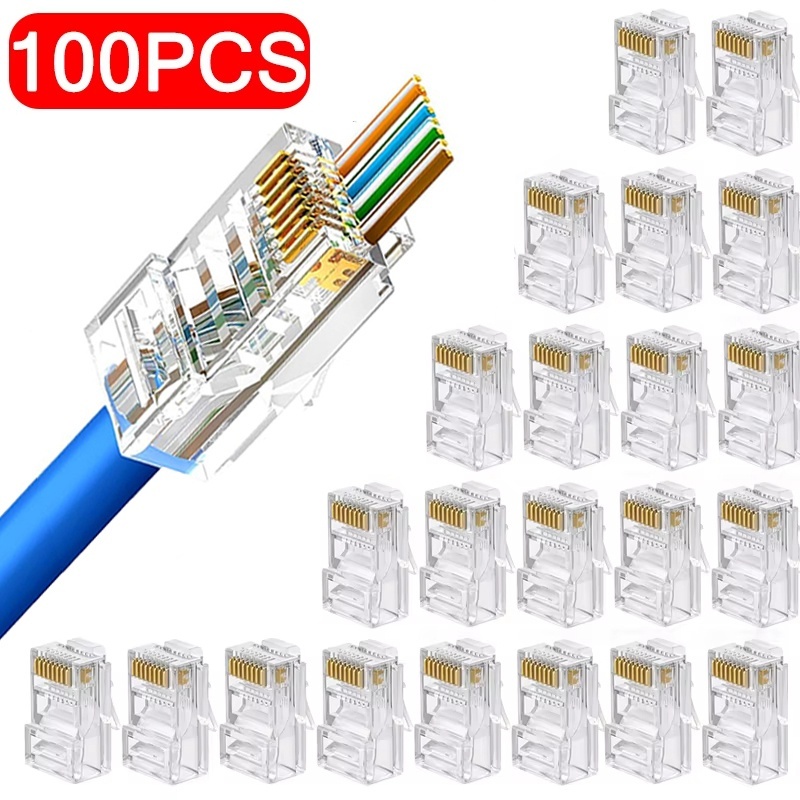Rj45 Jack - 100pcs RJ45 Cat6 Cat5e Pass Through