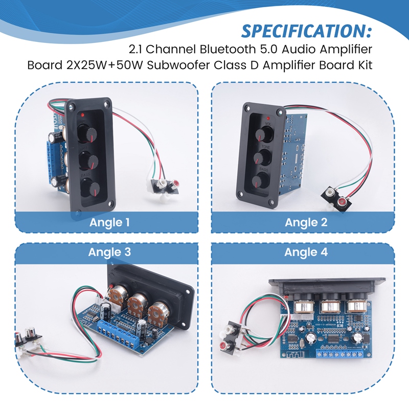 2.1 Channel Bluetooth 5.0 Audi - Class D Amplifier 评论和价格