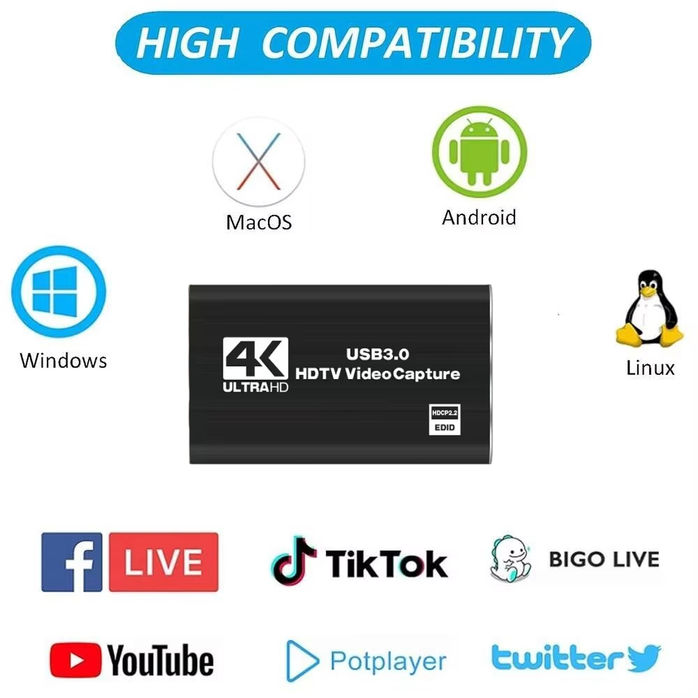 Roreta 4K USB 3.0 Video Captur - Usb Sound Card 评论和价格