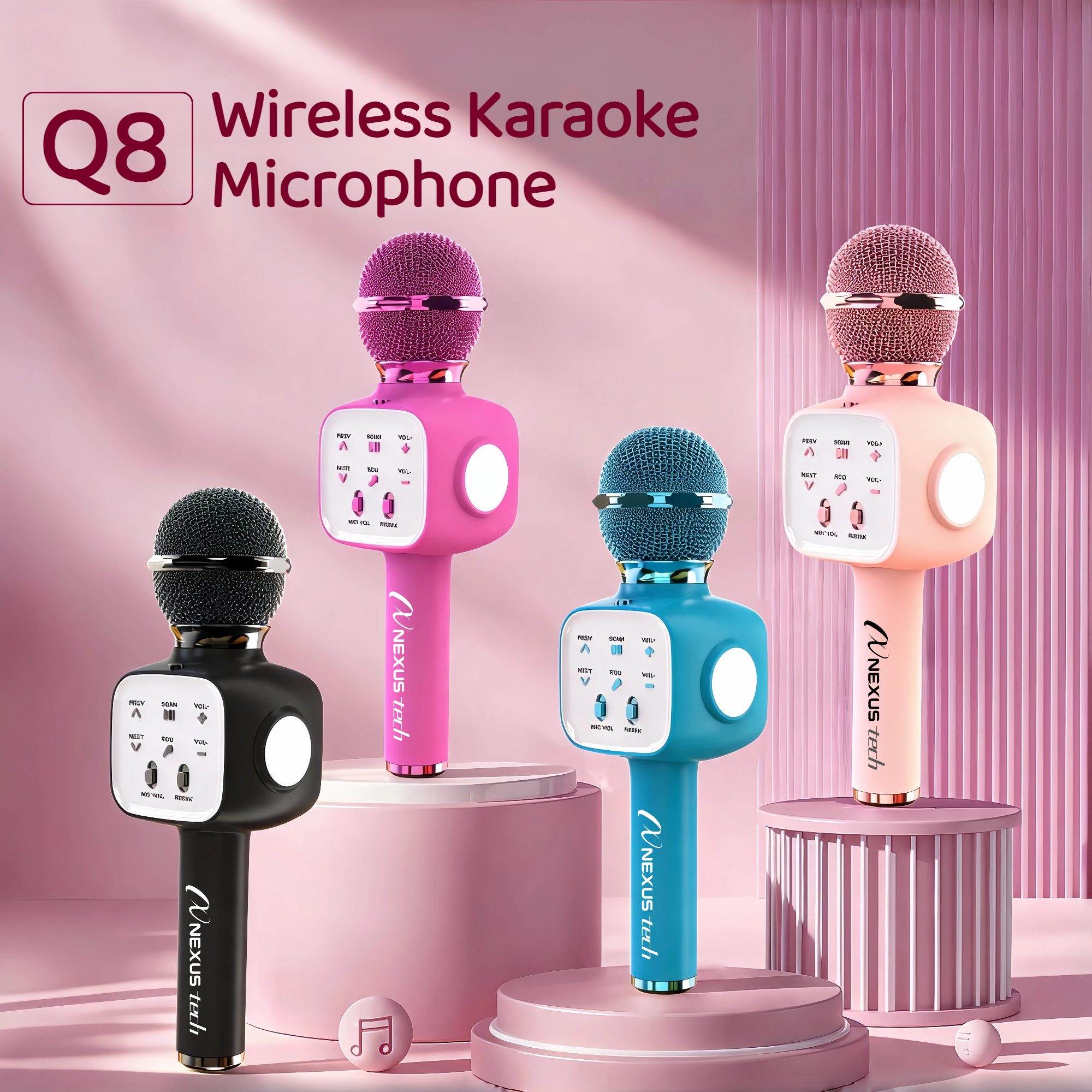 Wireless Bluetooth 5.2 Karaoke - Condenser Microphone Kit 评论和价格