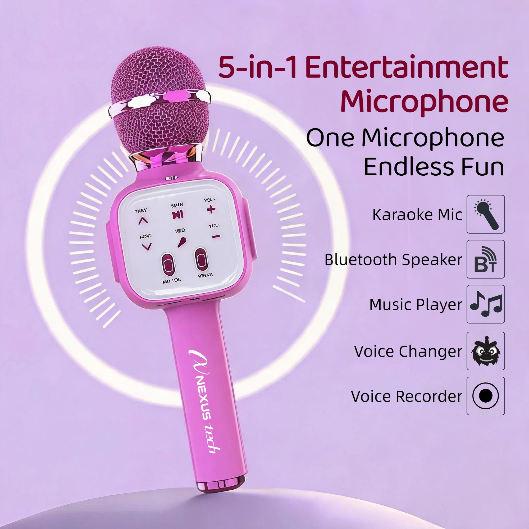Wireless Bluetooth 5.2 Karaoke - Condenser Microphone Kit 评论和价格