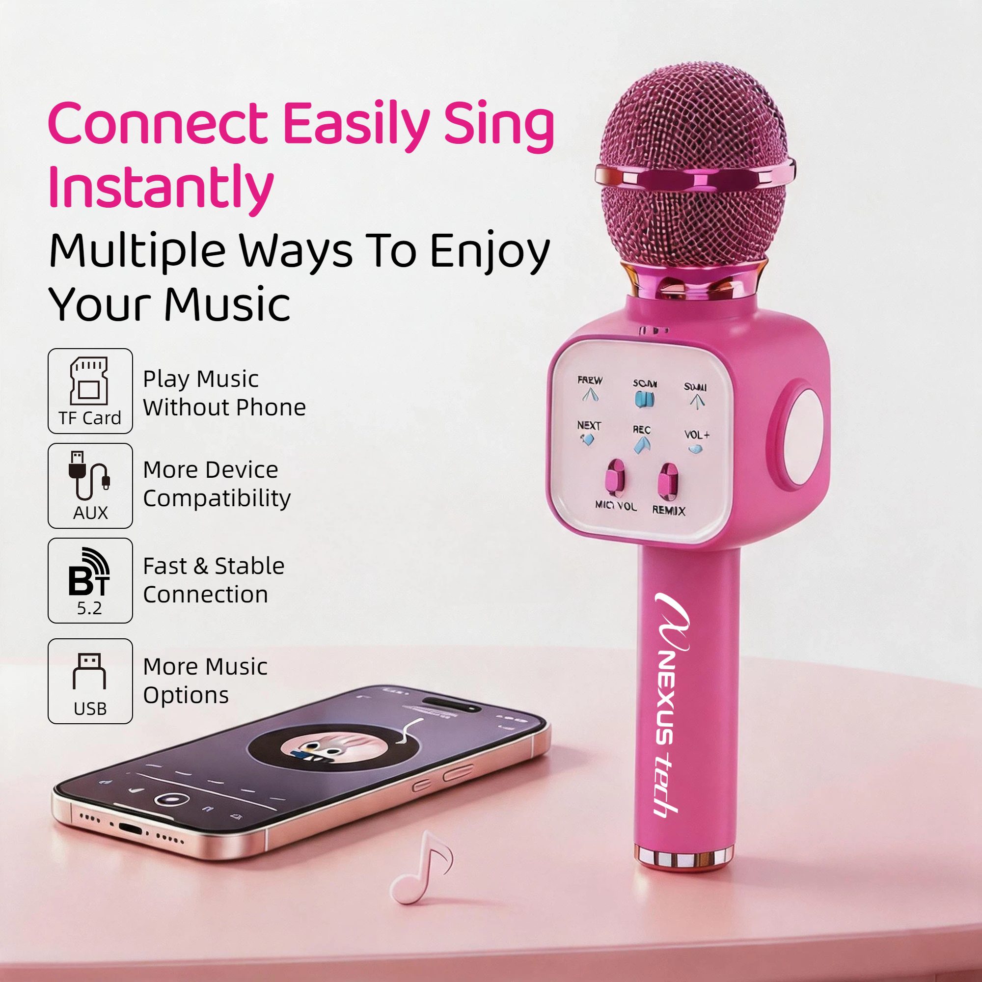Wireless Bluetooth 5.2 Karaoke - Condenser Microphone Kit 评论和价格