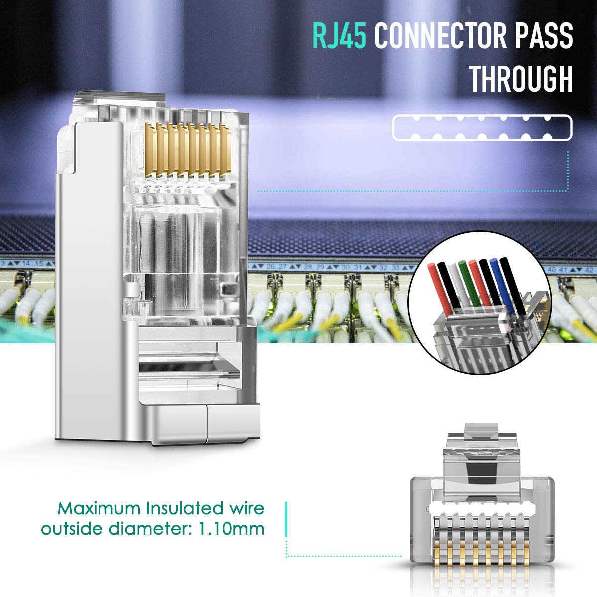 ZoeRax 100pcs Shielded RJ45 CA - Rj45 Jack 评论和价格
