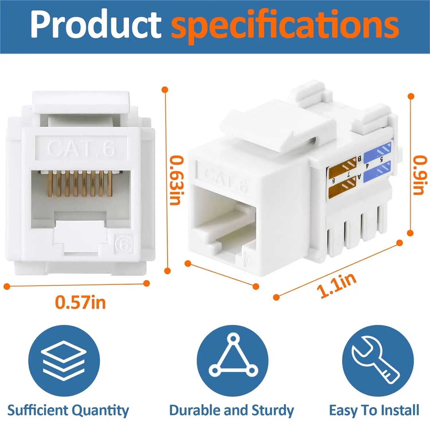 ZoeRax 10-Pack RJ45 Keystone J - Rj45 Jack 评论和价格