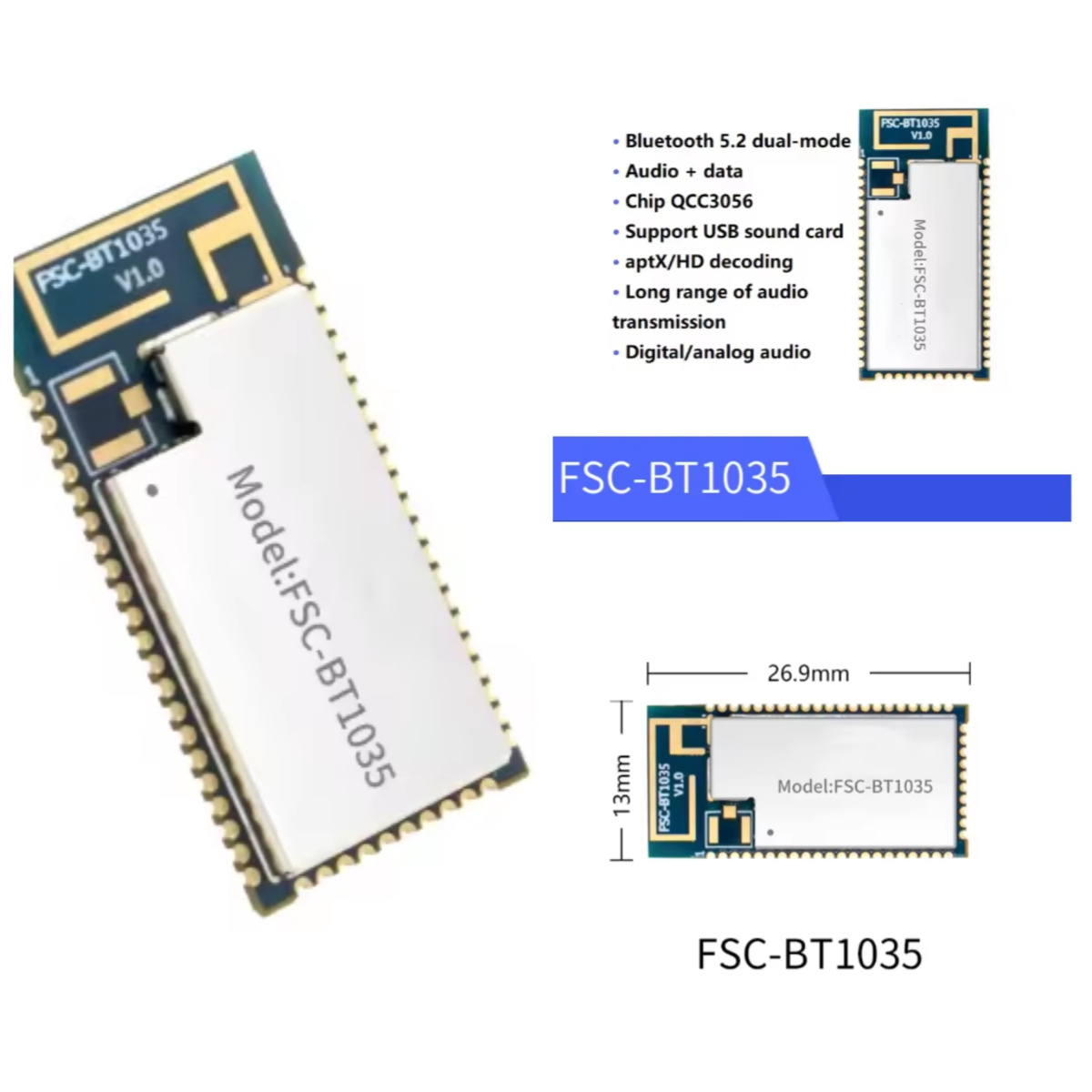 FSC-BT1035 module QCC3056 chip - Usb Sound Card 评论和价格