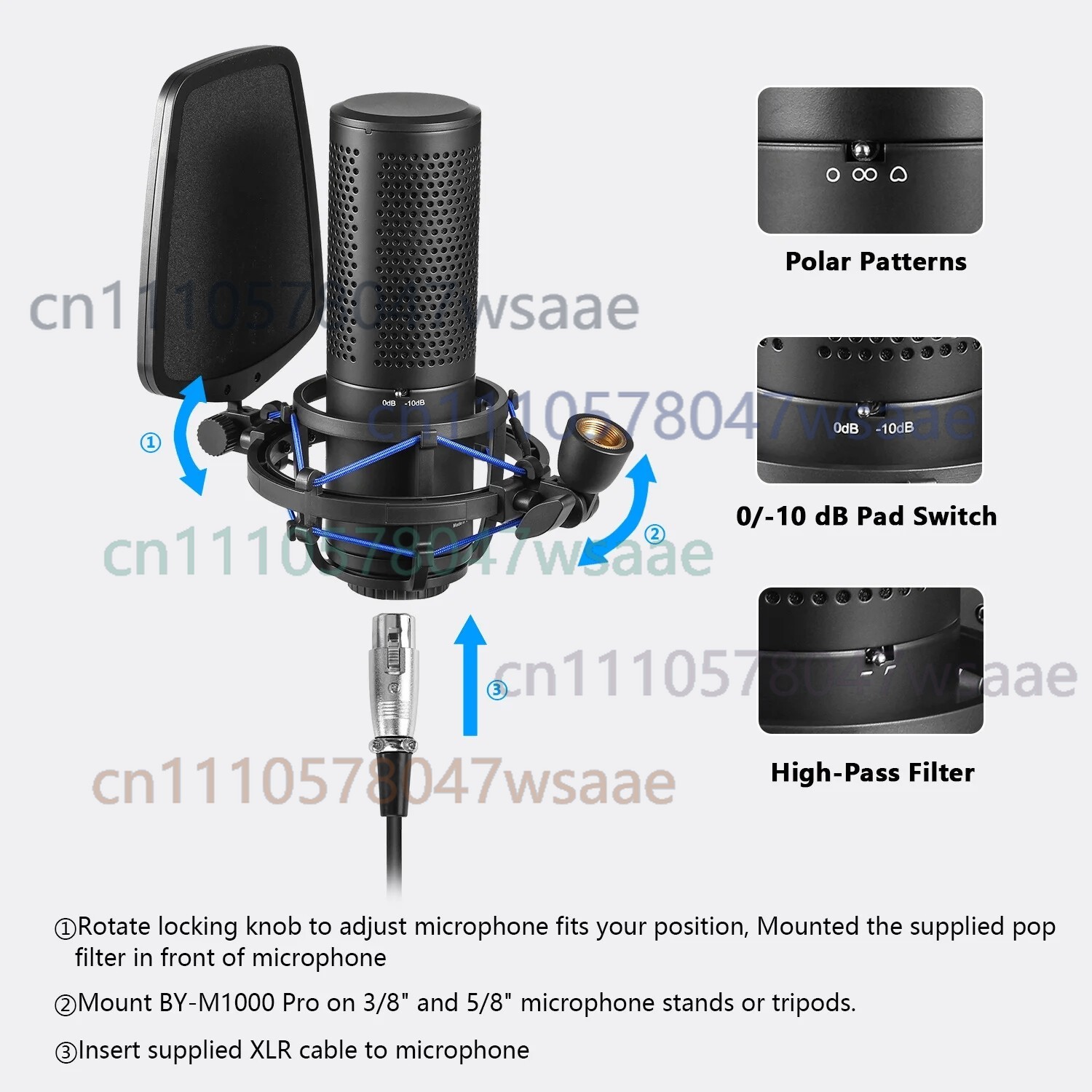 For BOYA BY-M1000 PRO Large Di - Condenser Microphone Kit 评论和价格
