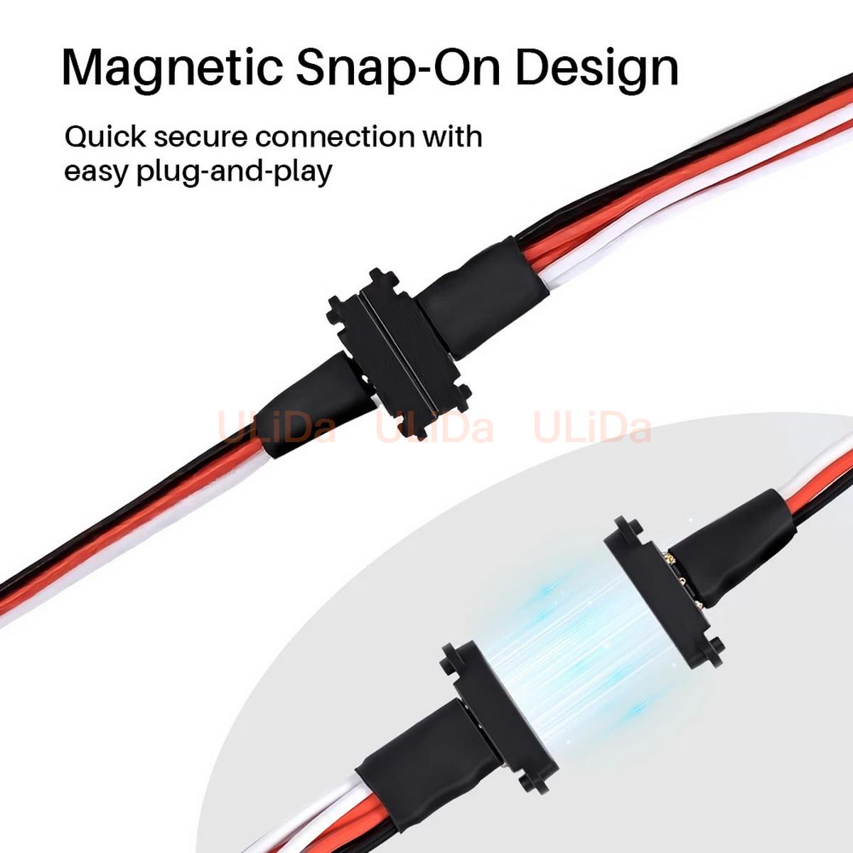 3-Pin Magnetic Snap-on 1 to 2  - Rca Cable 评论和价格