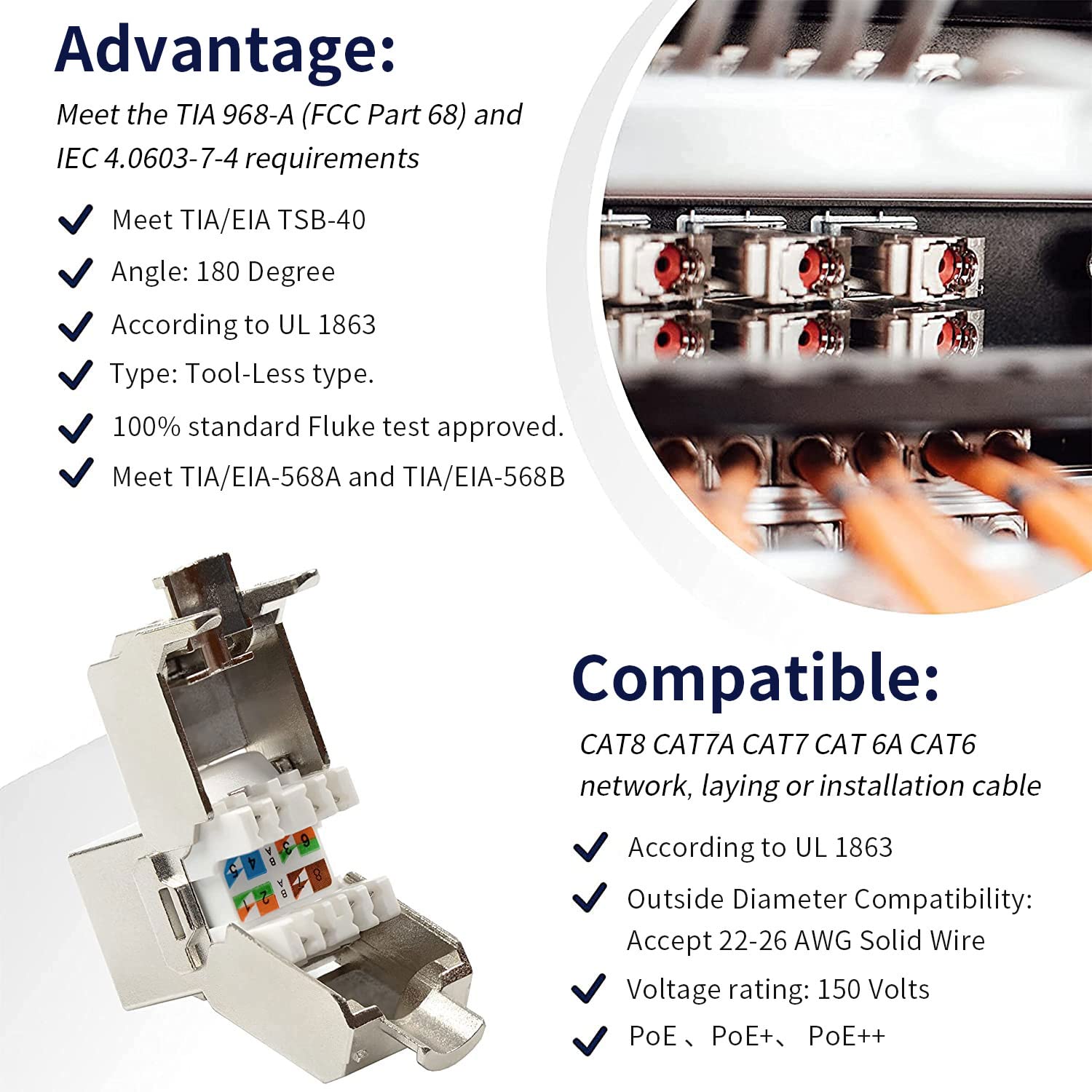 ZOERAX Cat6a Cat7 Keystone Jac - Rj45 Jack 评论和价格